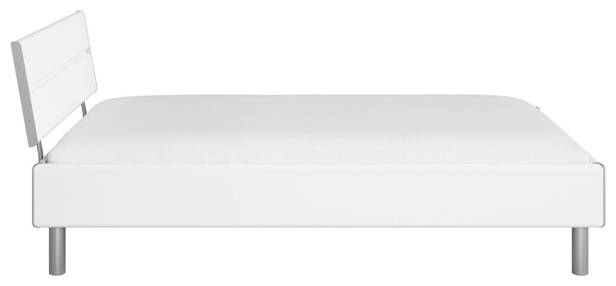BETT 120/200 cm  in Weiß  - Alufarben/Weiß, Design, Metall (120/200cm) - Carryhome
