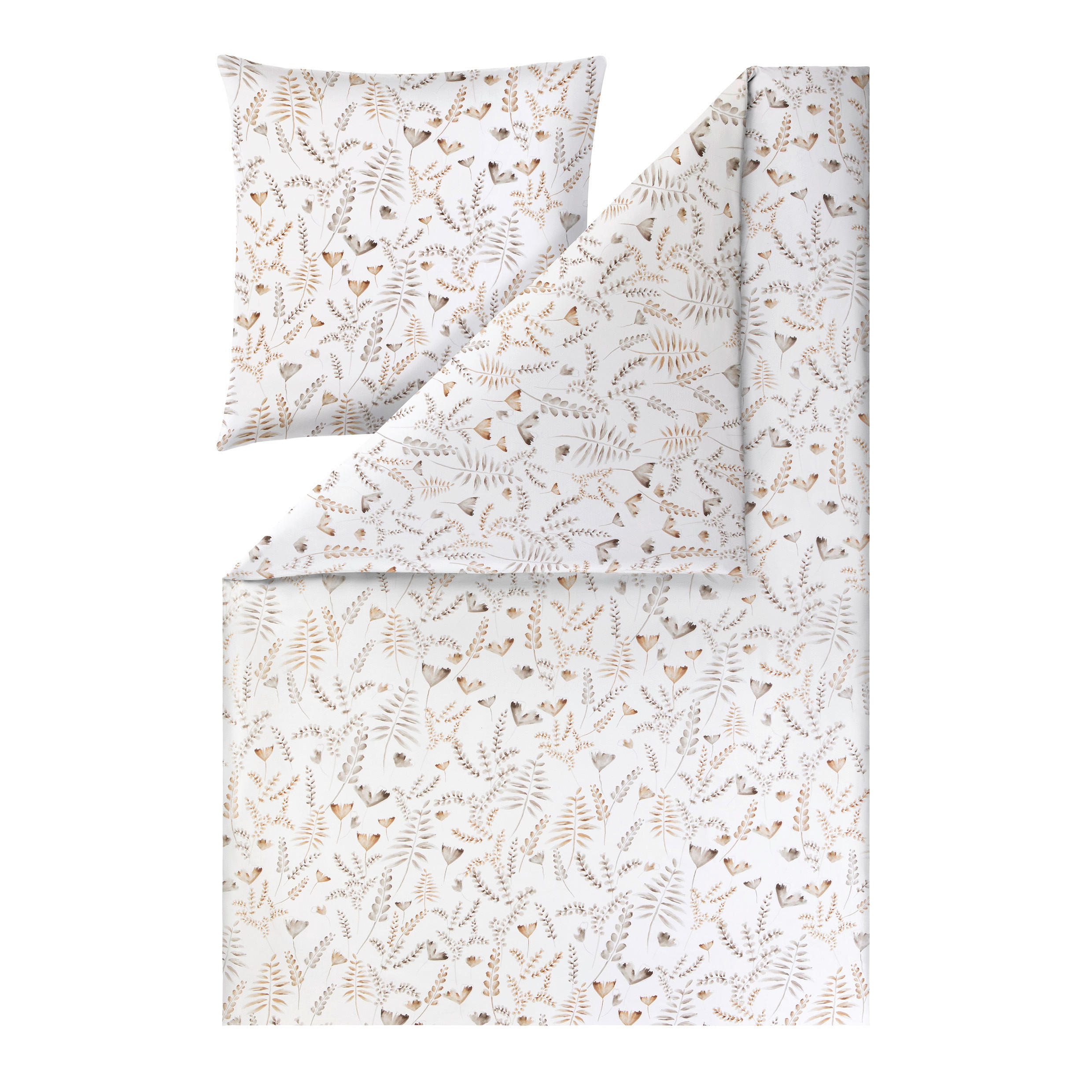 BETTWÄSCHE Natürlich Estella Makosatin 155/220 cm  - Graubraun, Design, Textil (155/220cm) - Estella