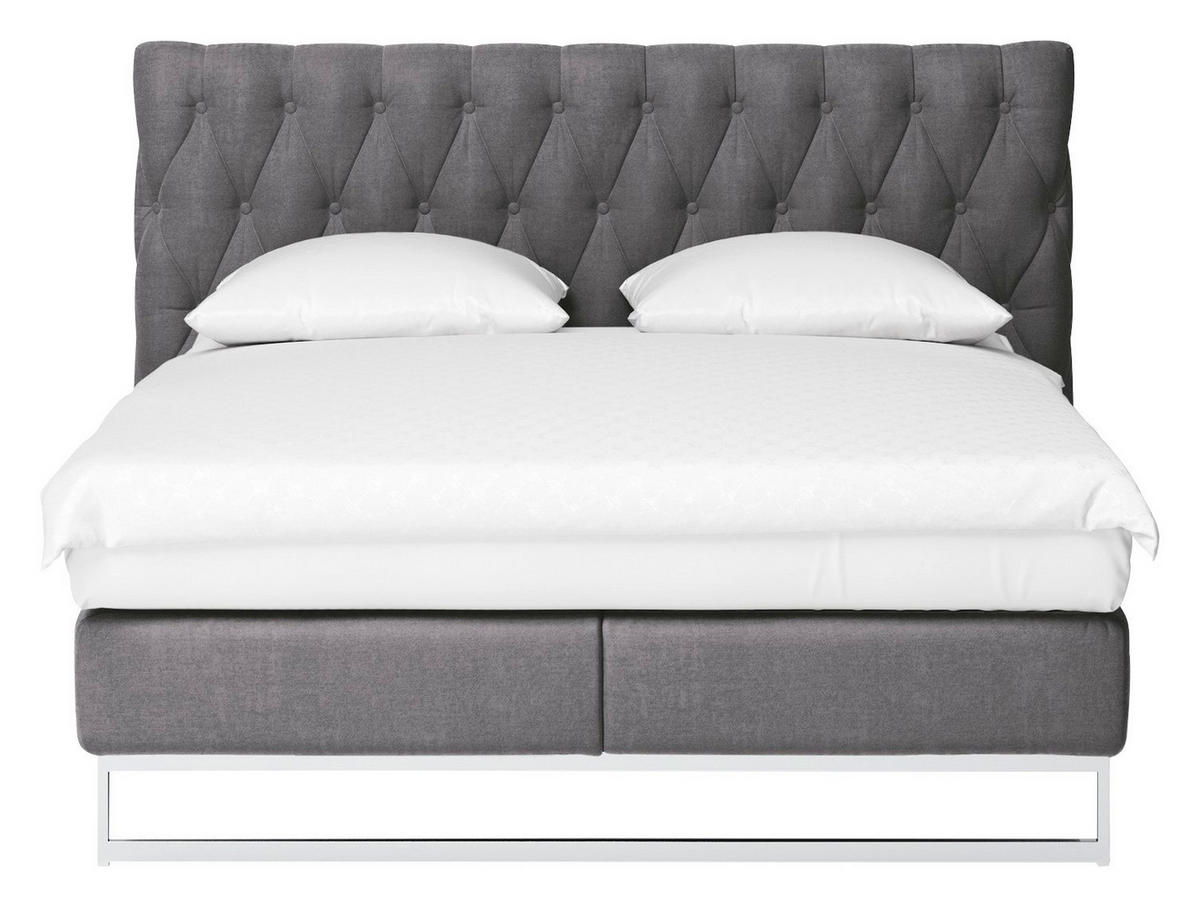 BOXSPRINGBETT 160/200 cm  in Dunkelgrau  - Chromfarben/Dunkelgrau, KONVENTIONELL, Textil (160/200cm) - Joop!