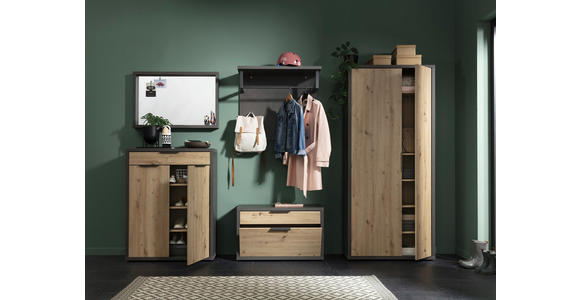 GARDEROBENSCHRANK 85,1/192/35,3 cm  - Schieferfarben/Anthrazit, Design, Holzwerkstoff/Kunststoff (85,1/192/35,3cm) - Carryhome