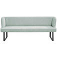 SITZBANK 185/91/66 cm Webstoff Schwarz, Türkis  - Türkis/Schwarz, Design, Textil/Metall (185/91/66cm) - Novel