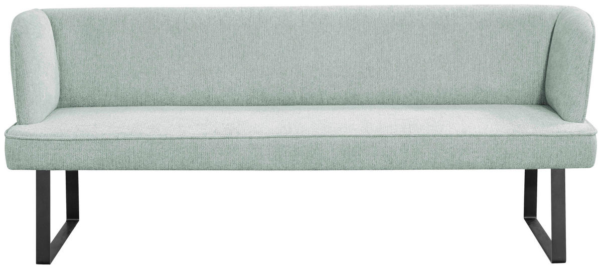 SITZBANK 185/91/66 cm Webstoff Schwarz, Türkis  - Türkis/Schwarz, Design, Textil/Metall (185/91/66cm) - Novel