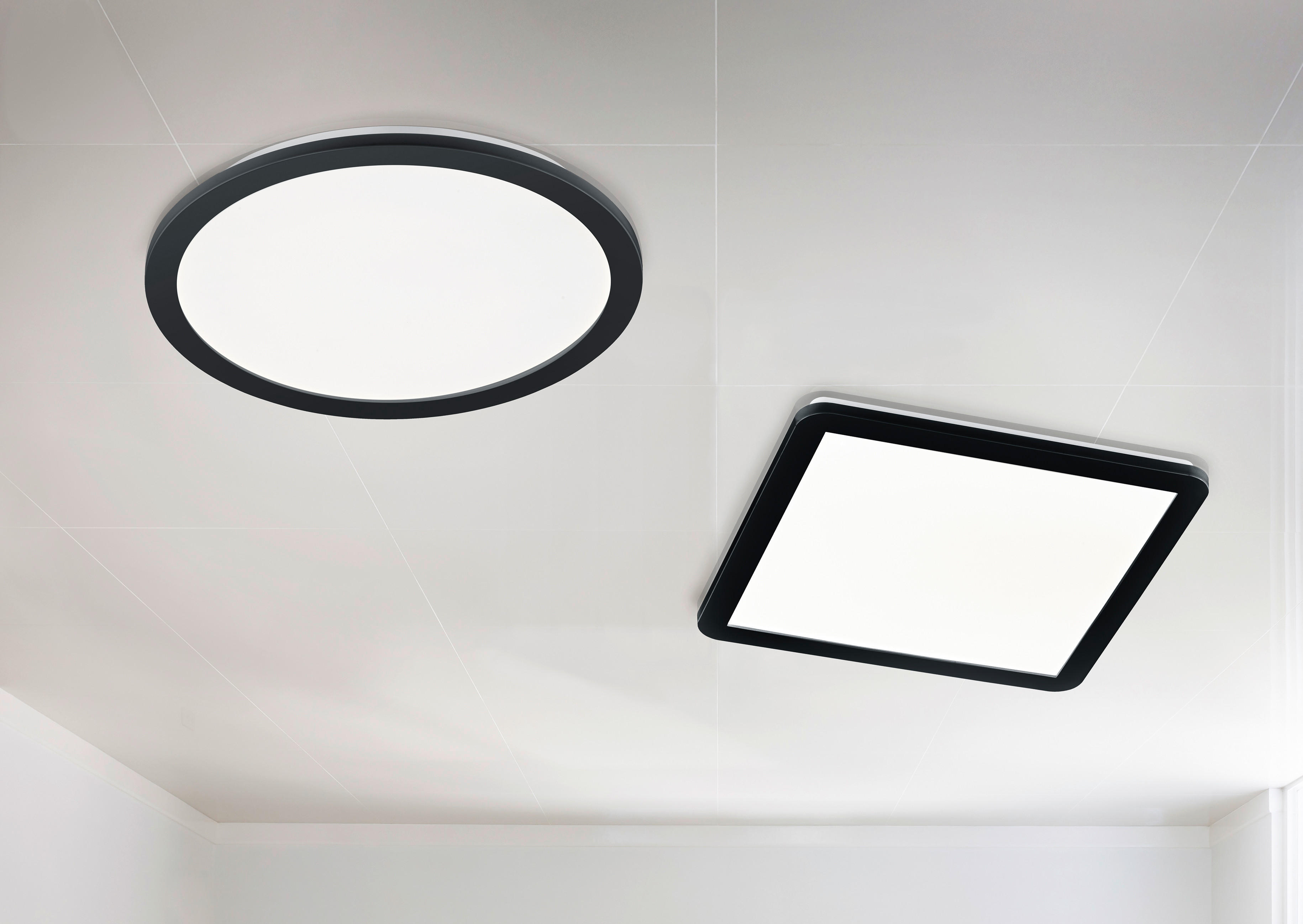 LED-DECKENLEUCHTE  - Schwarz/Weiß, Design, Kunststoff (40/40/3cm) - Trio Leuchten