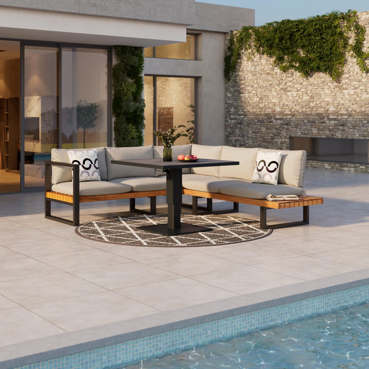 LOUNGETISCH  - Dunkelgrau, MODERN, Glas/Metall (90/67/90cm) - Ambia Garden