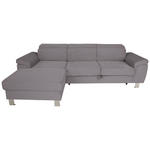 ECKSOFA  in Cord Dunkelgrau  - Dunkelgrau/Silberfarben, Design, Textil/Metall (167/250cm) - Xora