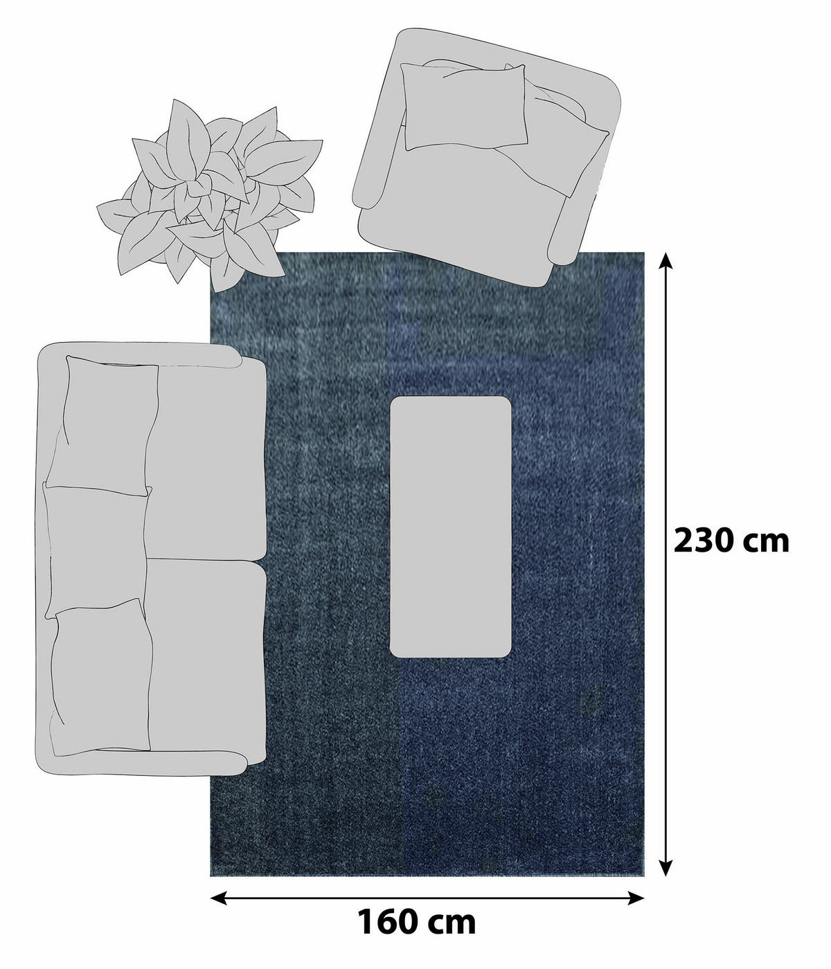 HOCHFLORTEPPICH 160/230 cm Ata grau Grau  - Grau, KONVENTIONELL, Textil (160/230cm) - Novel