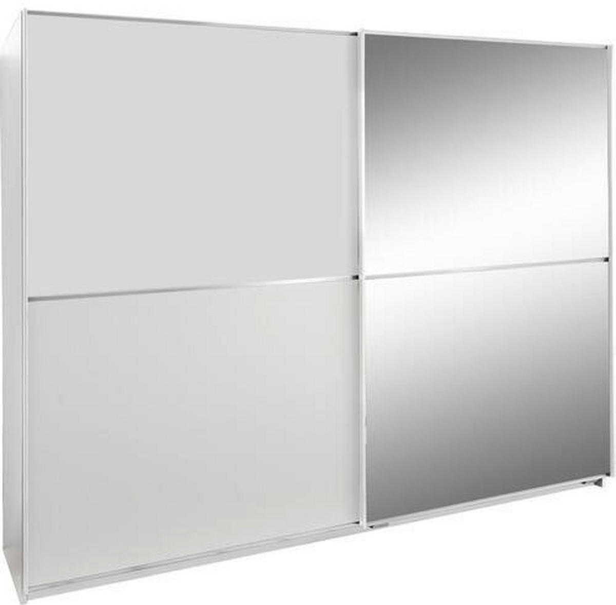 SKRIŇA S POSUVNÝMI DVERAMI, biela, 180/198/64 cm - biela/hliníková, Design, kov/kompozitné drevo (180/198/64cm) - MID.YOU