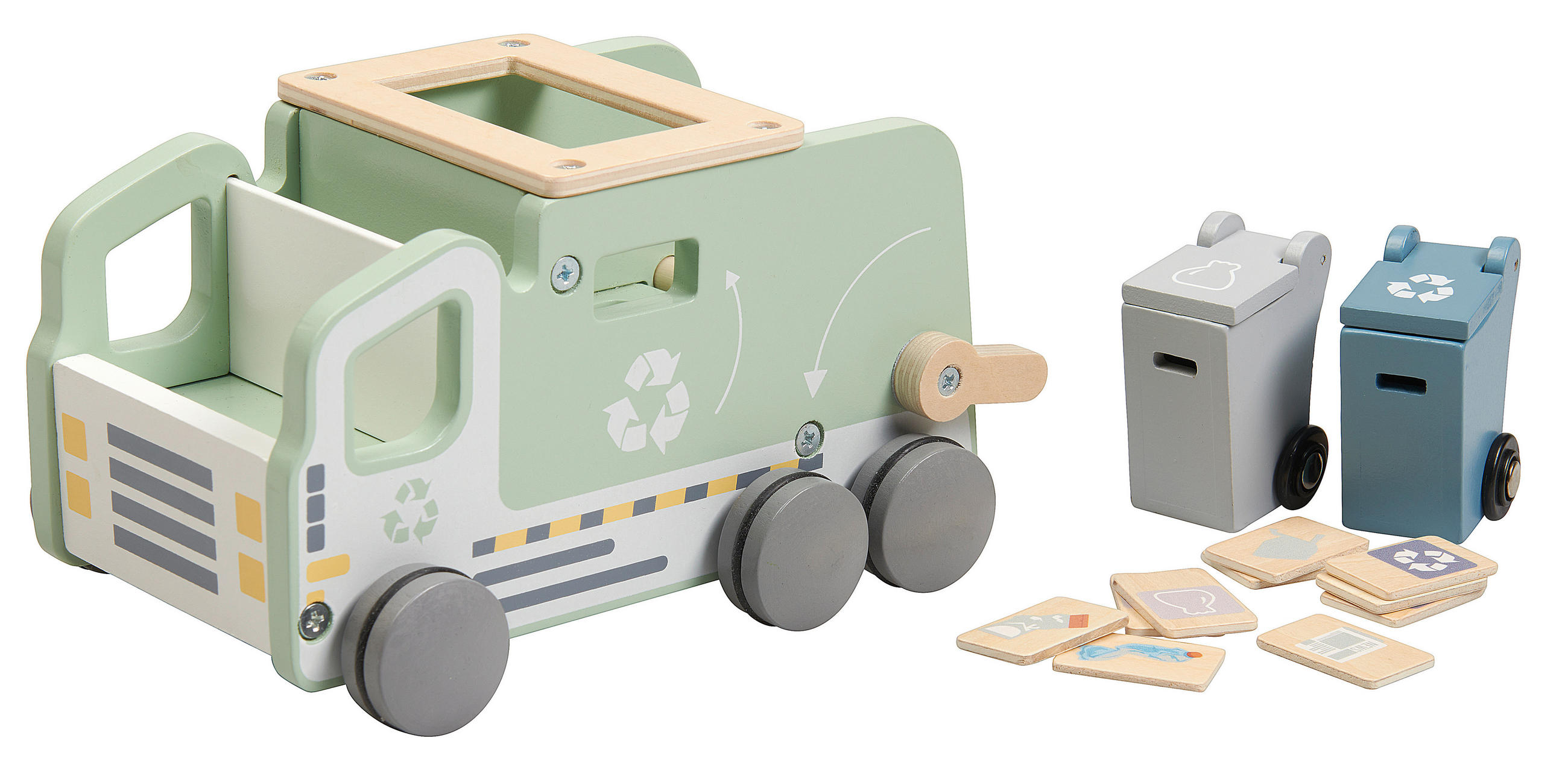 MÜLLWAGEN - Multicolor, Trend, Holz/Kunststoff (24/14/11,5cm) - Avelia