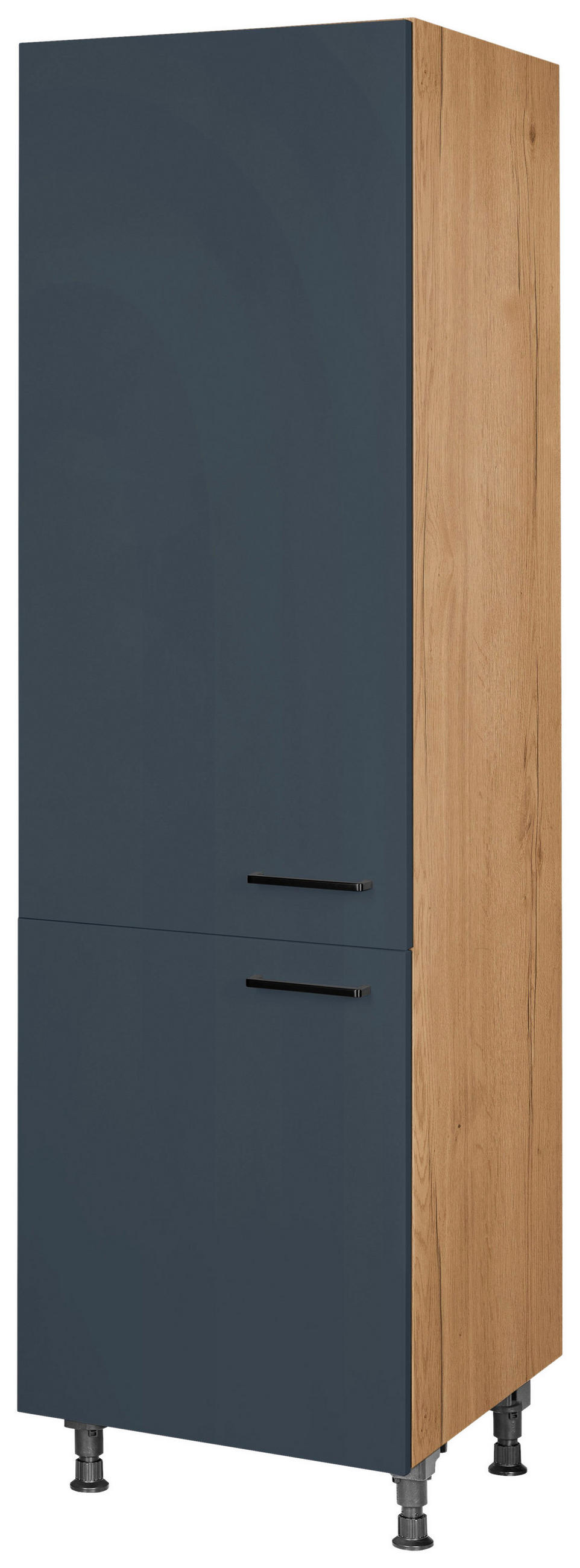 Nobilia Geschirrschrank Easytouch Blau, Eiche 60x216.6x58 cm