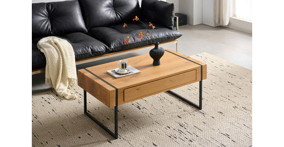 COUCHTISCH in Holz, Metall, Holzwerkstoff 110/59,4/45 cm  - Eichefarben/Schwarz, Design, Holz/Holzwerkstoff (110/59,4/45cm) - Carryhome