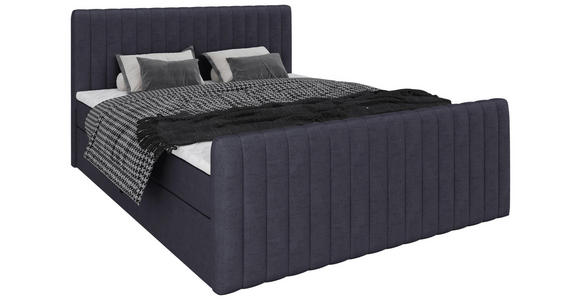 BOXBETT 160/200 cm  in Graphitfarben  - Schwarz/Graphitfarben, Basics, Kunststoff/Textil (160/200cm) - Carryhome