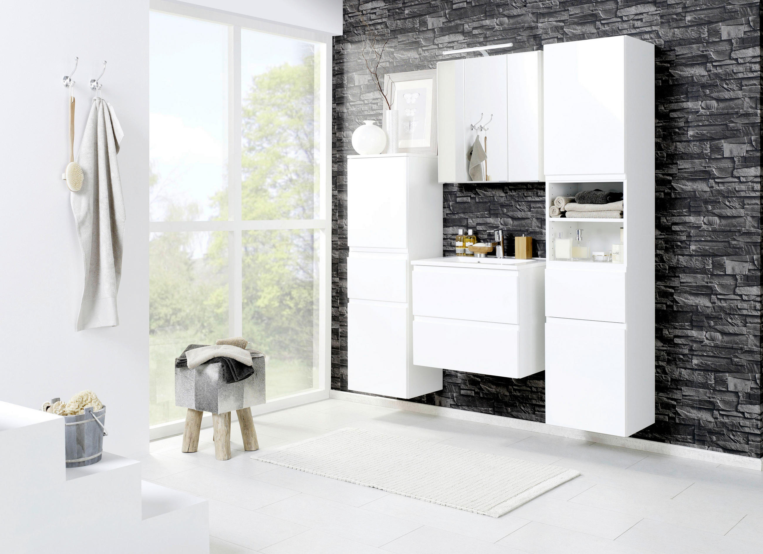 BADEZIMMER  in 80 cm  - Weiß, Design, Holzwerkstoff (80cm) - Held
