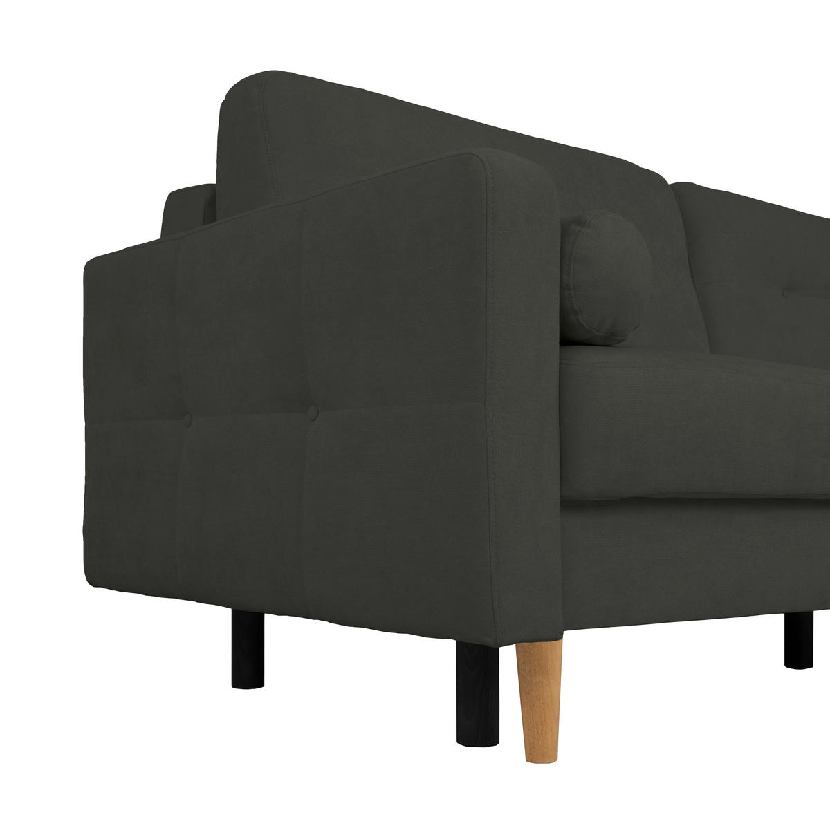 SCHLAFSOFA in Schwarz  - Buchefarben/Schwarz, Design, Holz/Textil (222/93/99cm) - MID.YOU