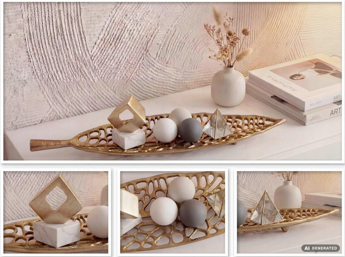 DEKOSCHALE - Goldfarben, Design, Metall (63/5/15cm) - Livetastic