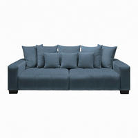 BIG SOFFA i petrol  - petrol/svart, Modern, trä (246/93/124cm) - MID.YOU