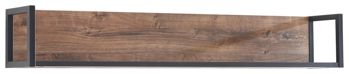 WOHNWAND  in Eichefarben, Dunkelgrau  320/206/50 cm  - Eichefarben/Dunkelgrau, KONVENTIONELL, Glas/Holzwerkstoff (320/206/50cm) - Cantus