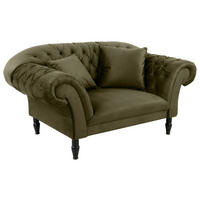 XXL-SESSEL - Schwarz/Olivgrün, Design, Holz/Textil (180/94/103cm) - MID.YOU