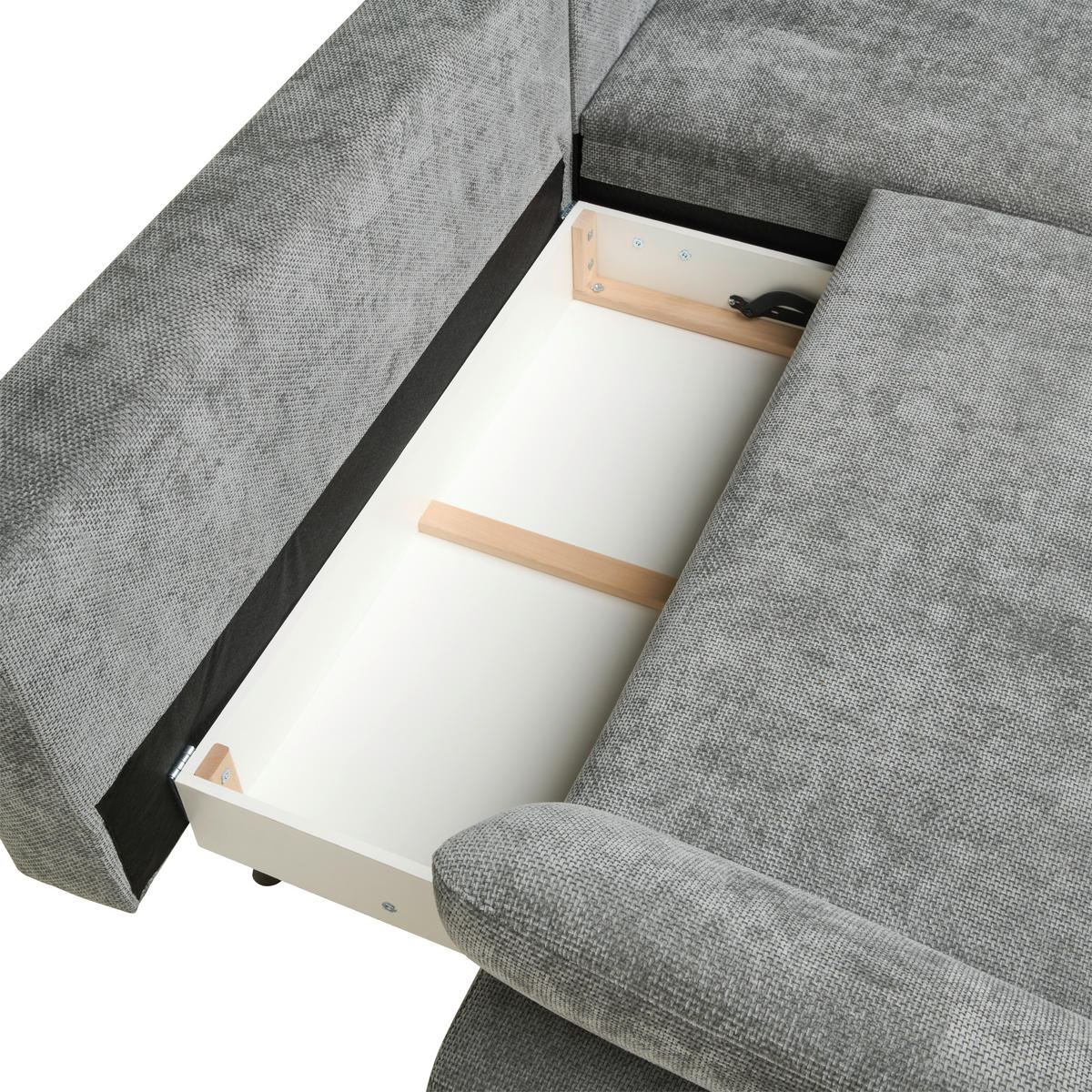 ECKSOFA COLORADO Grau Struktur  - Schwarz/Grau, Design, Textil/Metall (284/186cm) - Livetastic