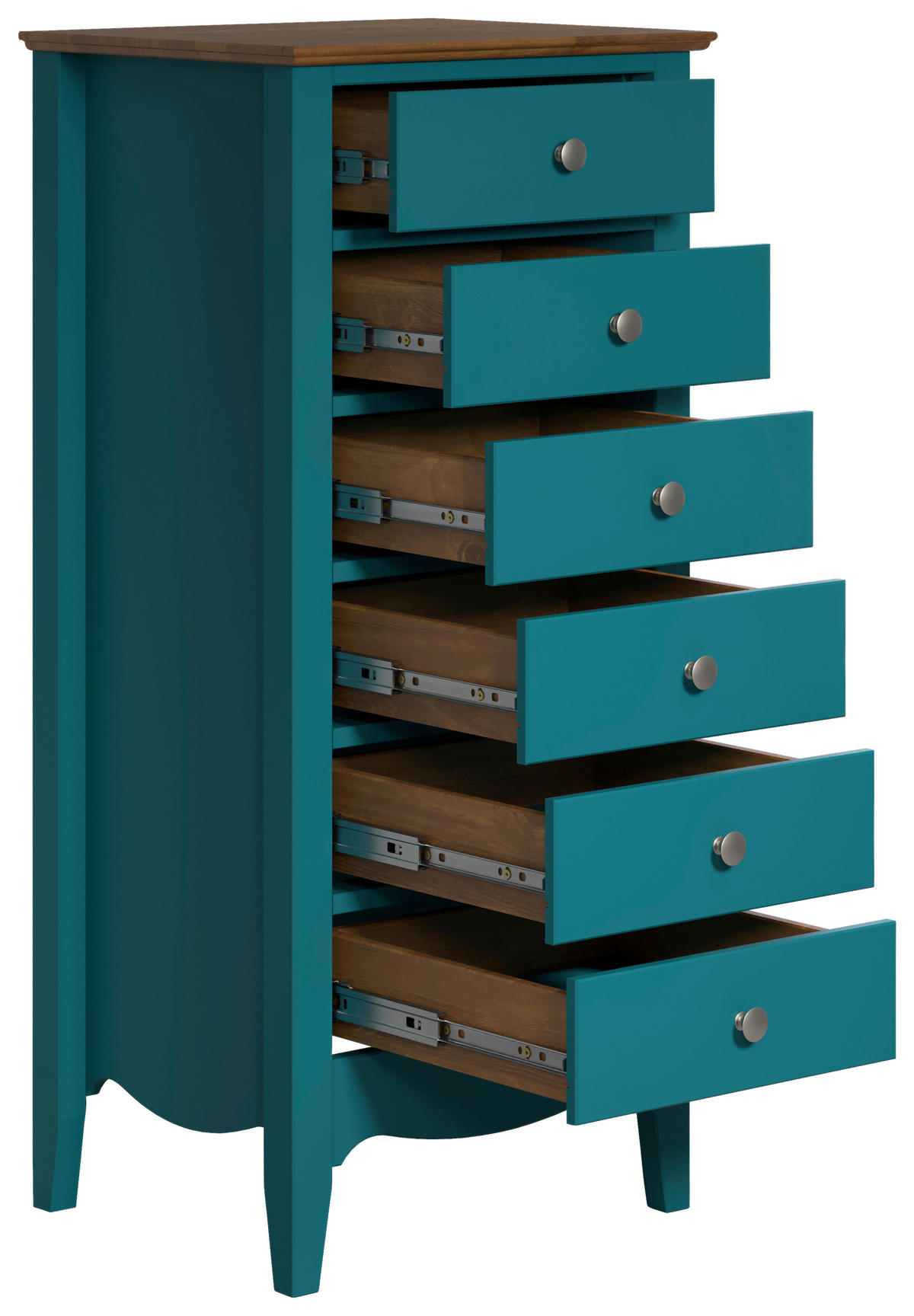 KOMMODE  in 50/110/42 cm  - Blau/Dunkelbraun, LIFESTYLE, Holz/Holzwerkstoff (50/110/42cm)