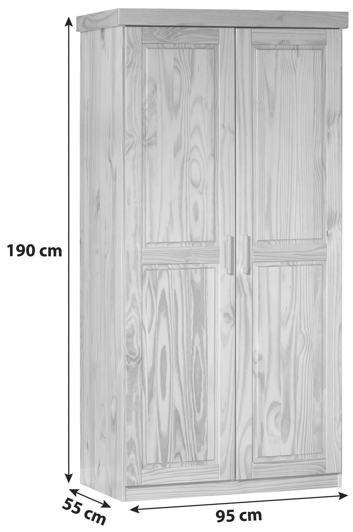 DREHTÜRENSCHRANK 95/190/55 cm 2-türig Kieferfarben  - Alufarben/Kieferfarben, LIFESTYLE, Holz/Metall (95/190/55cm) - MID.YOU