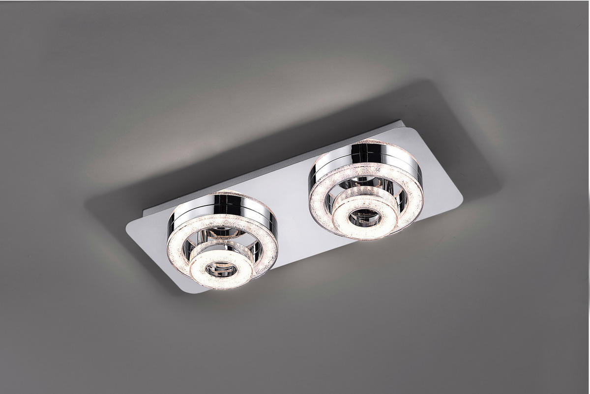 LED-DECKENLEUCHTE 40/17/13 cm   - Chromfarben, Design, Metall (40/17/13cm) - Novel