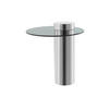 BEISTELLTISCH 46/46/52 cm Grau, Silberfarben rund  - Silberfarben/Grau, Design, Glas/Metall (46/46/52cm) - Kayoom