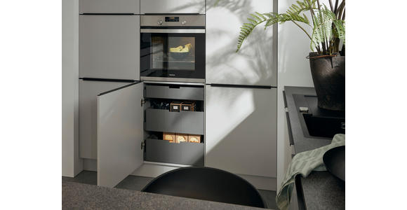 EINBAUKÜCHE - Birkefarben/Grau, Design, Holzwerkstoff - Dieter Knoll