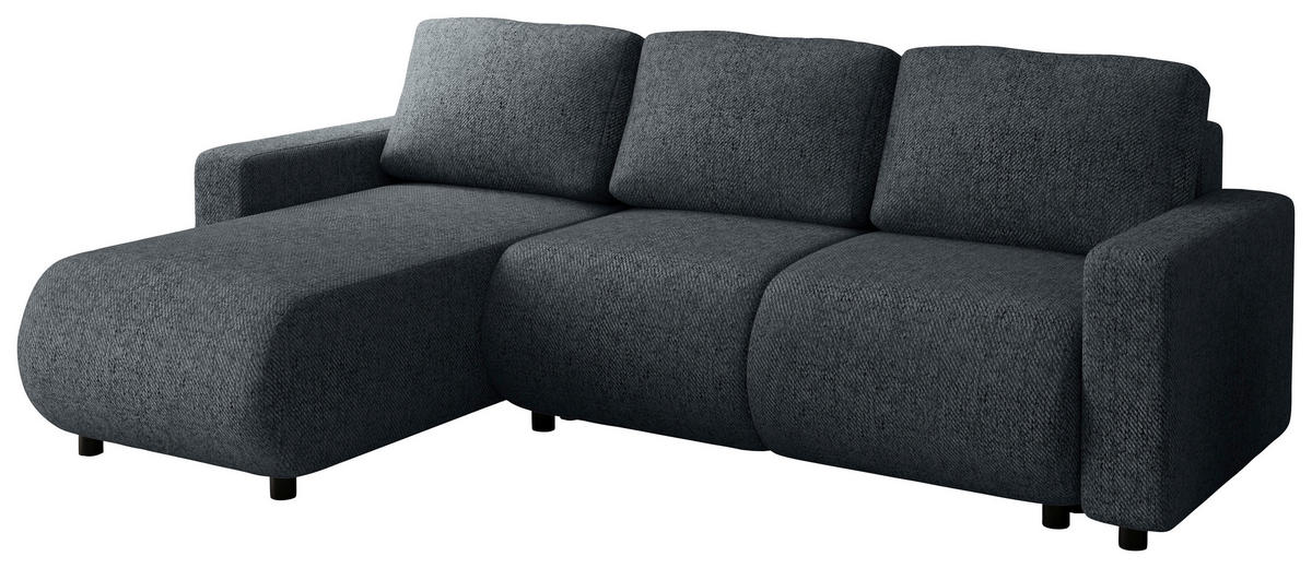 ECKSOFA Anthrazit Webstoff  - Anthrazit/Schwarz, MODERN, Kunststoff/Textil (150/240cm) - Xora