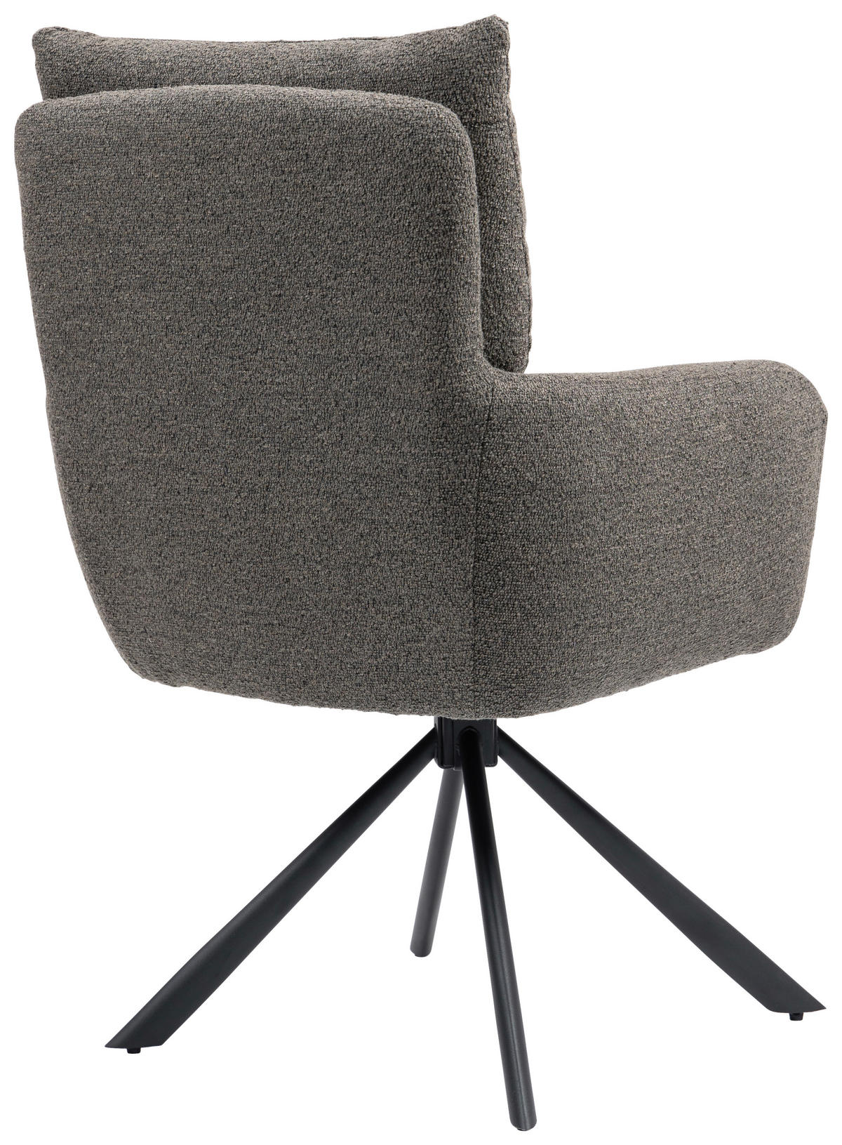 ARMLEHNSTUHL  in Eisen  - Schwarz/Braun, KONVENTIONELL, Textil/Metall (60/92/67cm) - MID.YOU