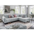 ECKSOFA  in Webstoff Hellgrau  302/216 cm  - Hellgrau/Schwarz, Design, Holz/Textil (302/216cm) - Xora