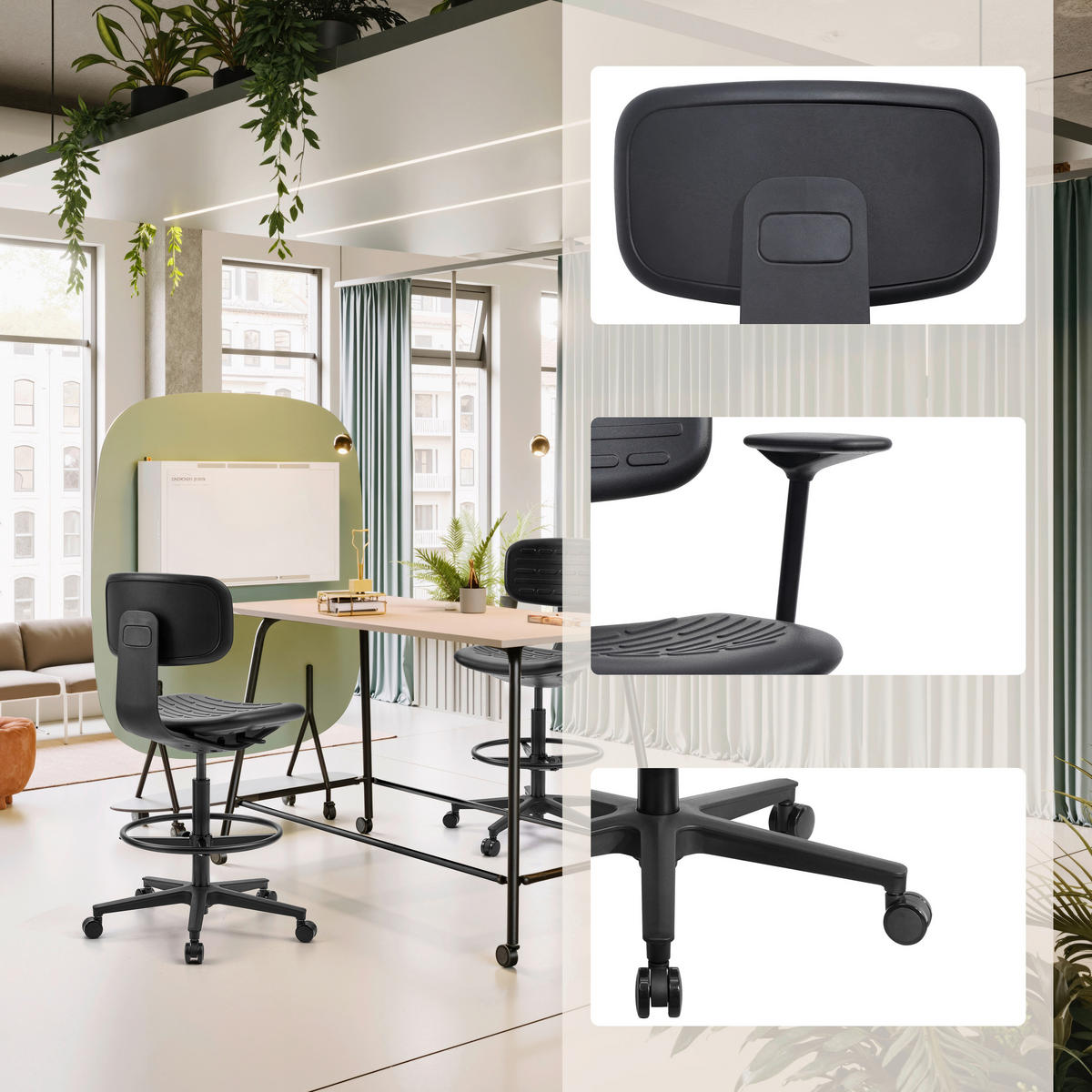 DREHSTUHL  in Schwarz  - Schwarz, MODERN, Kunststoff/Metall (45/119/53cm) - MID.YOU