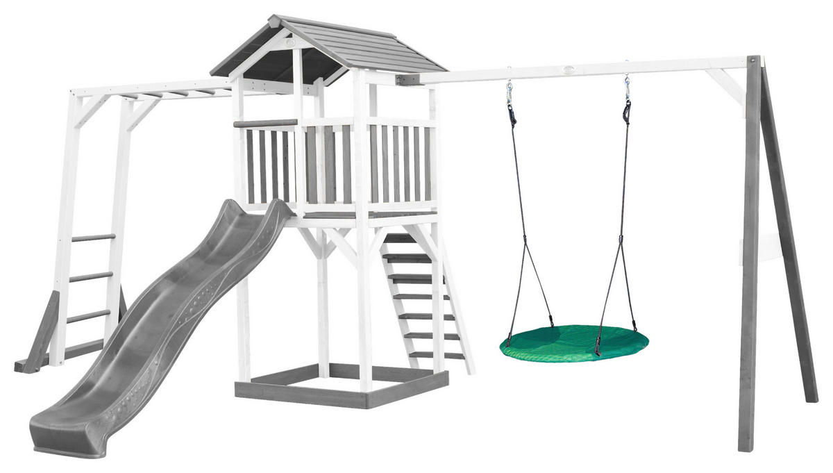 SPIELTURM 519/242/349 cm  - Blau/Weiß, KONVENTIONELL, Holz (519/242/349cm) - Ambia Garden