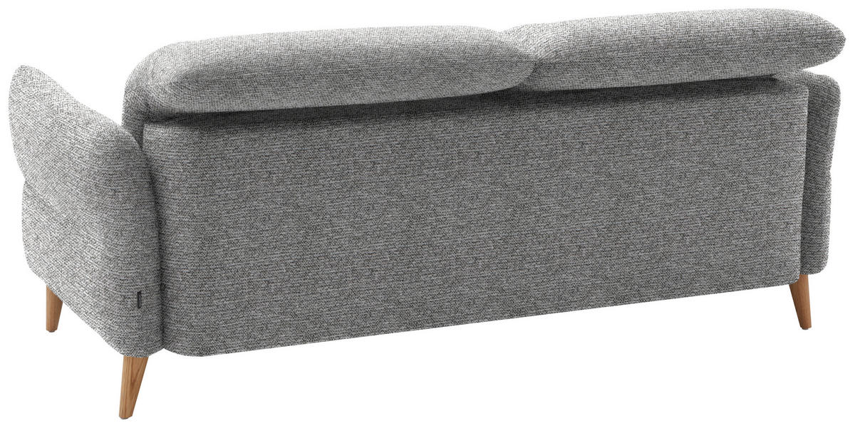 2-SITZER-SOFA in Webstoff Hellgrau  - Eiche Bianco/Hellgrau, Design, Holz/Textil (192-220/85-106/98-112cm) - Dieter Knoll