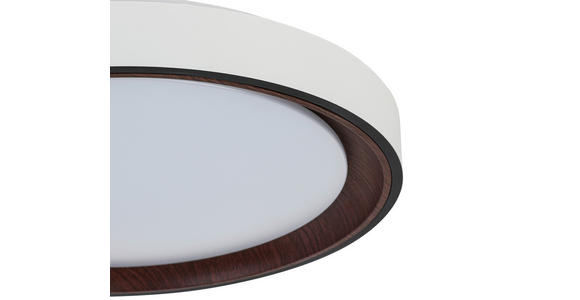 DECKENLEUCHTE 40/7 cm  - Walnussfarben/Schwarz, Trend, Kunststoff/Metall (40/7cm) - Novel