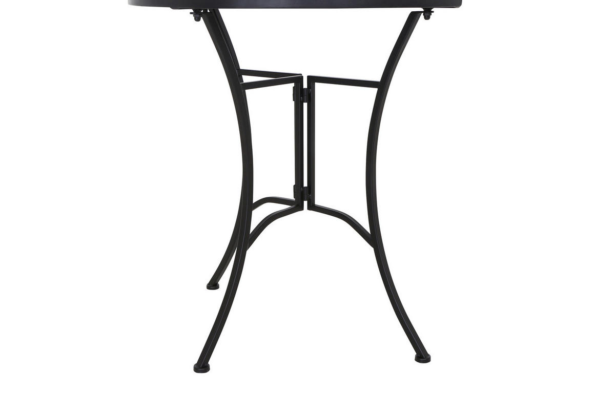 GARTENTISCH Metall, Keramik Schwarz rund  - Schwarz, KONVENTIONELL, Keramik/Metall (35,5/70/71cm) - Siena Garden
