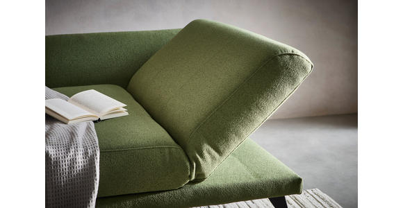 RÉCAMIERE Amira in Dunkelgrün  - Dunkelgrün/Schwarz, KONVENTIONELL, Textil/Metall (200/85/106cm) - Novel