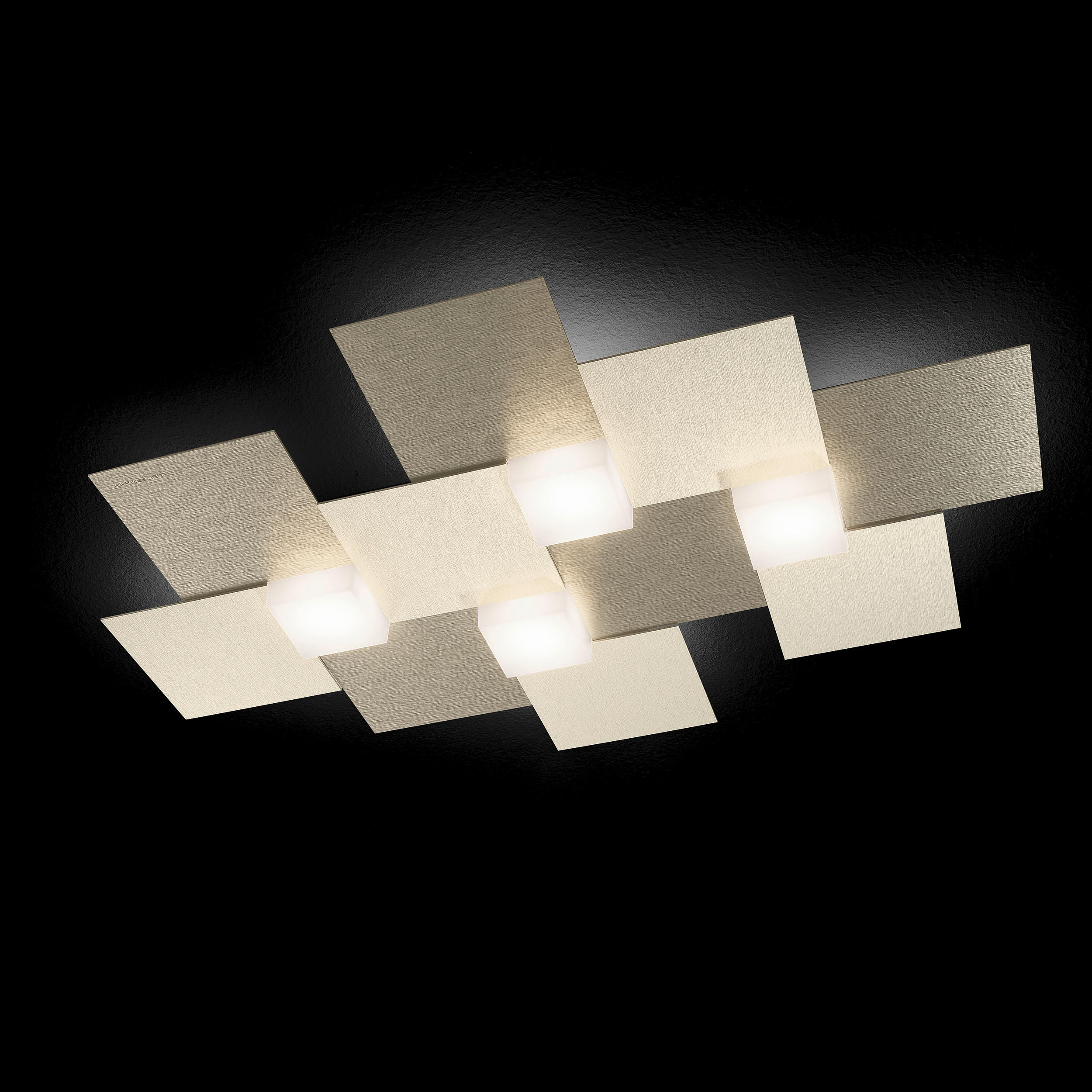 LED-DECKENLEUCHTE  - Champagner, Design, Metall (55/38,5/5,2cm) - Grossmann