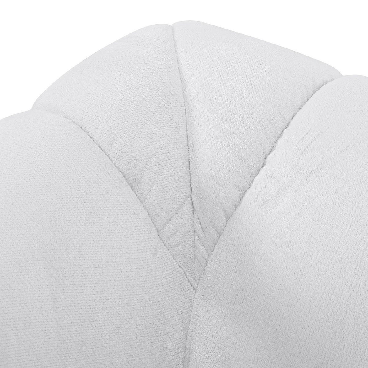 BIGSOFA Plüsch Weiss  - Weiss/Schwarz, Konventionell, Kunststoff/Textil (220/67/106cm) - MID.YOU