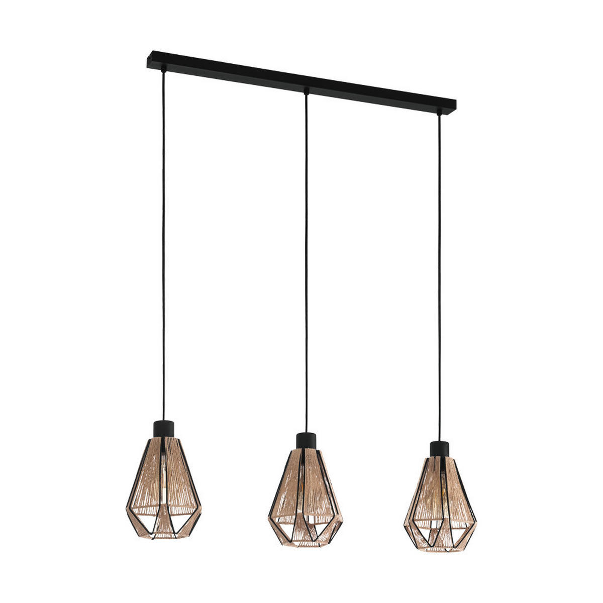 HÄNGELEUCHTE 87/14,5/110 cm  - Schwarz/Braun, Basics, Textil/Metall (87/14,5/110cm)