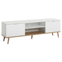 TV-ELEMENT bela, hrast sonoma  - barve hrasta/bela, Konvencionalno, kovina/leseni material (160/50/40cm) - MID.YOU