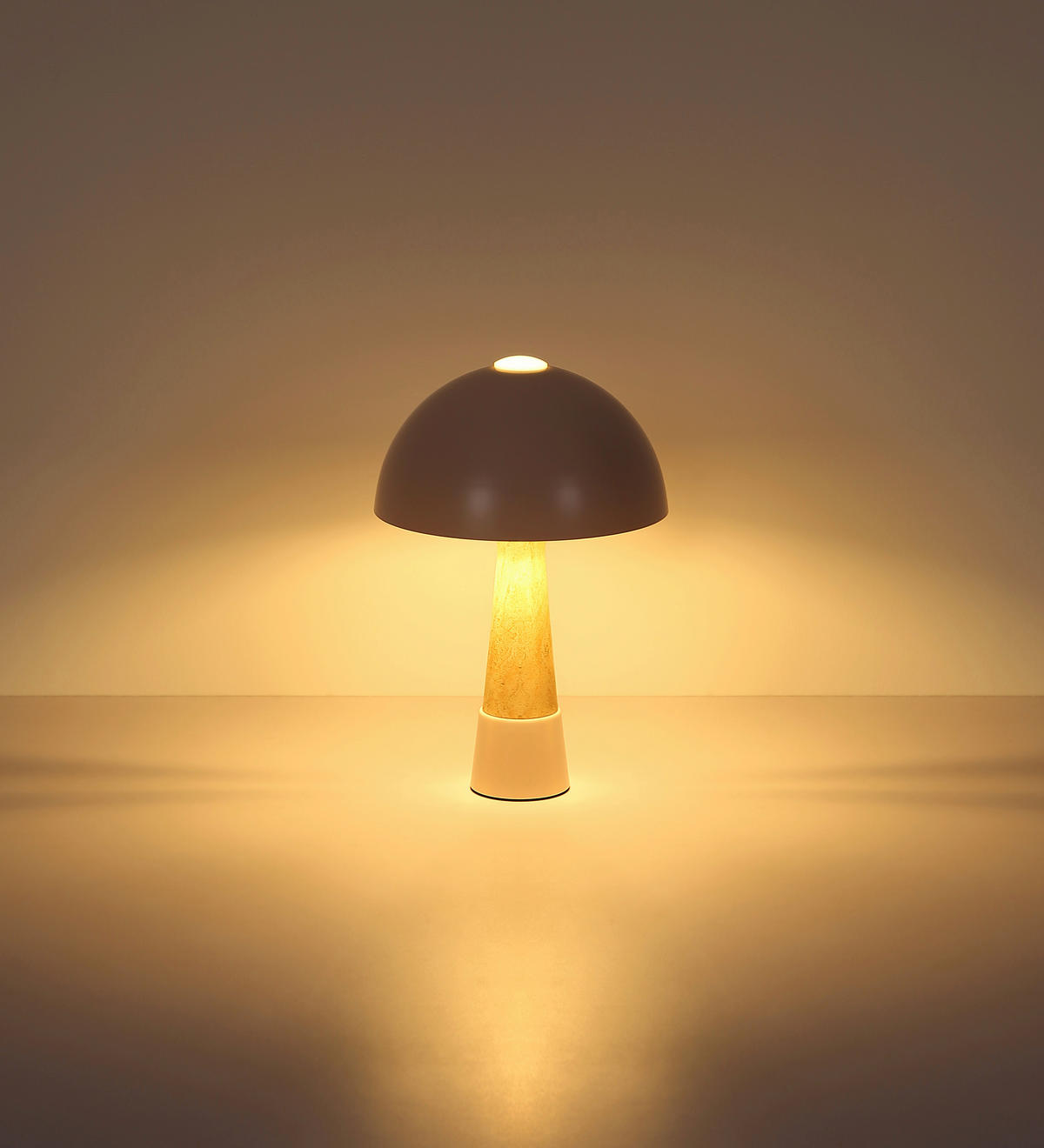 TISCHLEUCHTE 25/36,5 cm   - Champagner/Beige, Design, Kunststoff/Metall (25/36,5cm) - Globo