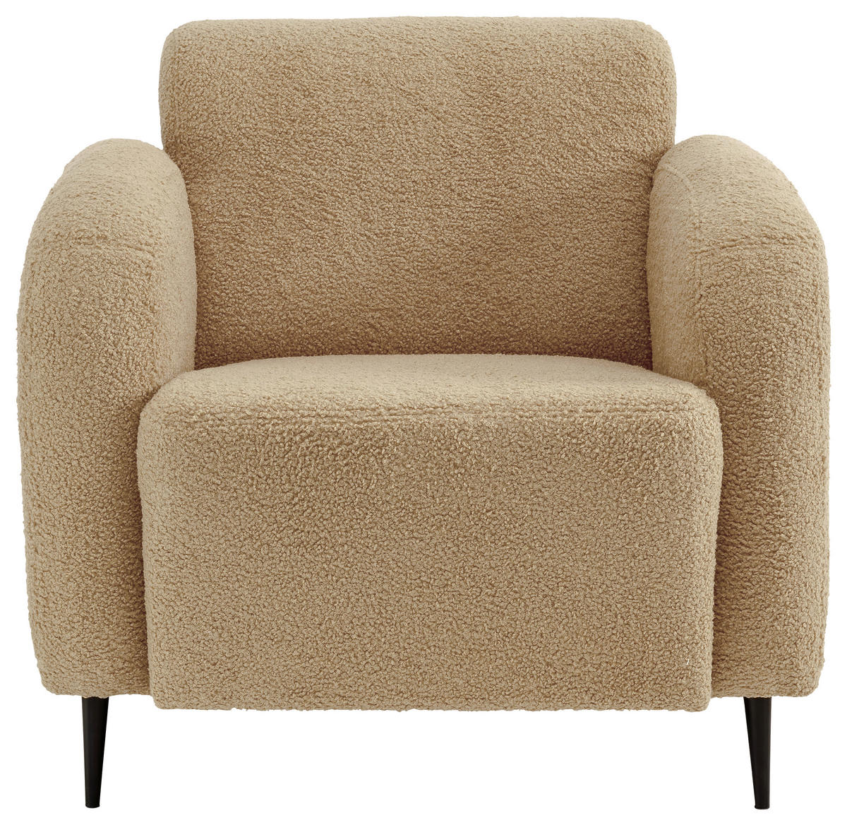 SESSEL Teddystoff Creme    - Creme/Schwarz, MODERN, Textil/Metall (85/76/90cm) - Livetastic