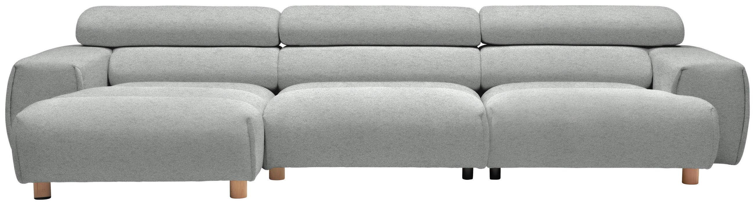 HÖRNSOFFA i velour ljusgrå  - ljusgrå, Natur, trä/textil (150/329cm) - Livetastic