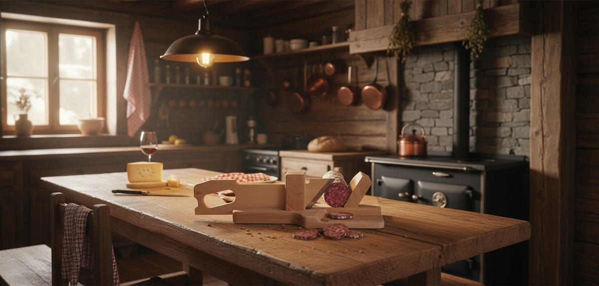 FLEISCHMESSER Heidi Cheese Line: Rapido  - Edelstahlfarben/Buchefarben, Basics, Holz/Metall (31,50/18,00/12,00cm) - Heidi Cheese Line