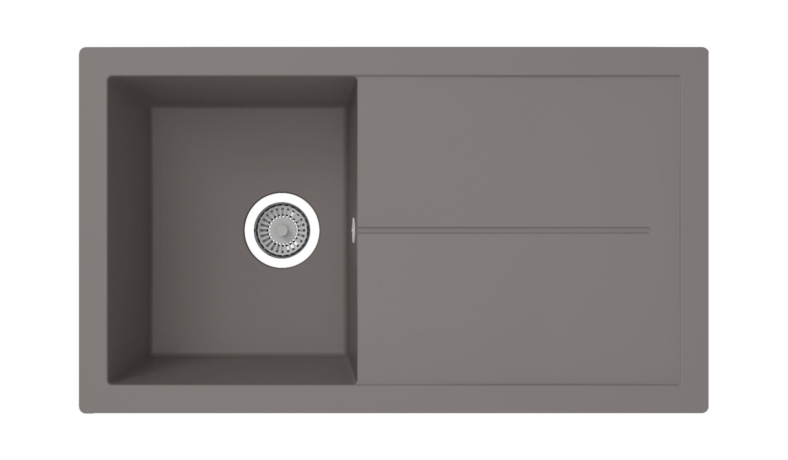 DISKHO 17501000860500701-83  - grå, Basics, glas/plast (86/21,4/50cm) - Respekta