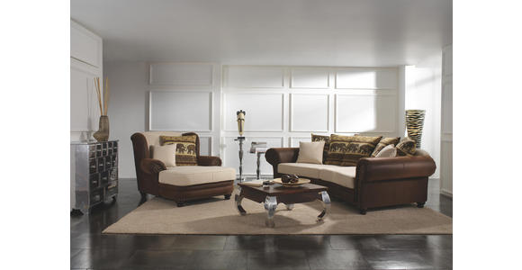 HOCKER in Textil Braun, Beige - Beige/Braun, LIFESTYLE, Holz/Textil (74/50cm) - Landscape