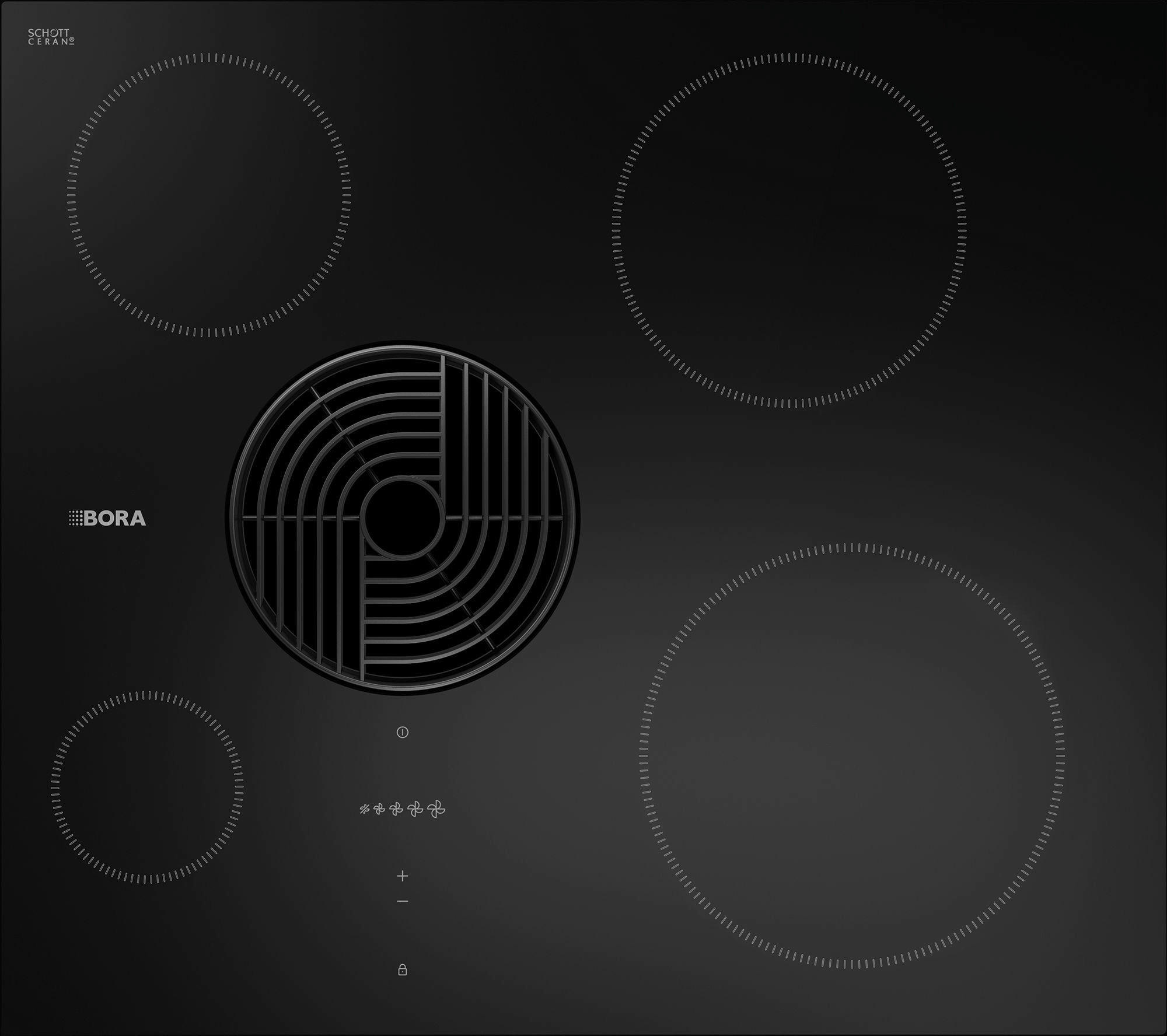 KOCHFELD-DUNSTABZUG-KOMBI E60NUE02  - Schwarz, Basics, Glas/Metall (58/19,9/51,5cm) - Bora