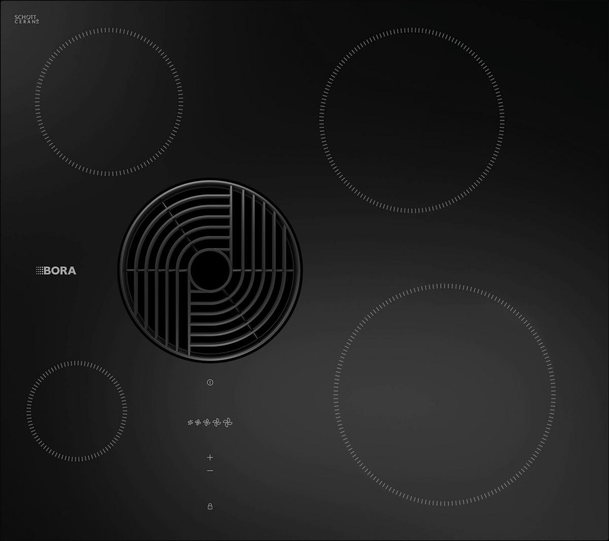 KOCHFELD-DUNSTABZUG-KOMBI E60NUE02  - Schwarz, Basics, Glas/Metall (58/19,9/51,5cm) - Bora