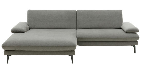WOHNLANDSCHAFT in Webstoff Grau - Schwarz/Grau, Design, Textil/Metall (184/284cm) - Dieter Knoll
