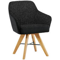 ARMLEHNSTUHL in Holz, Metall, Textil Schwarz, Eichefarben  - Eichefarben/Schwarz, KONVENTIONELL, Holz/Textil (64/86/60cm) - Voleo